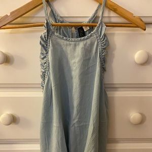 Womens Blue Sleeveless Top